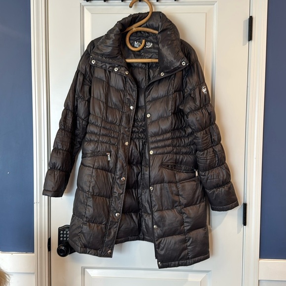 Michael Kors Gray Packable Down Fill Puffer Jacket Coat Women’s Size Medium - Picture 1 of 13